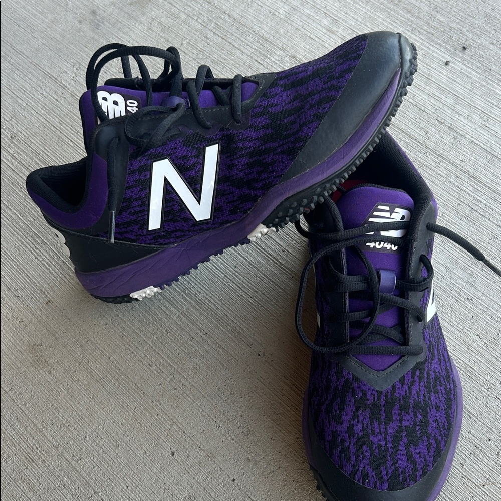 New Balance Purple and Black Turf Shoes
